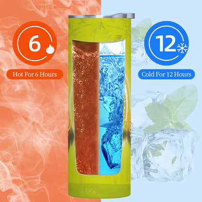 20oz Straight Stainless Steel Tumbler with Straw（Made in USA)