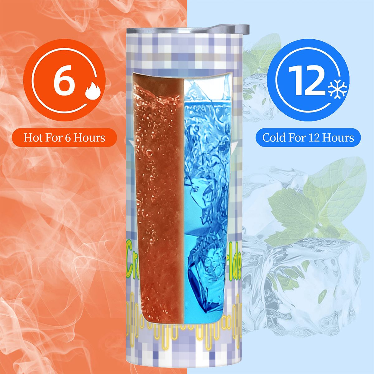 20oz Straight Stainless Steel Tumbler with Straw（Made in USA)