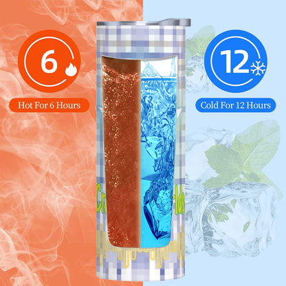 20oz Straight Stainless Steel Tumbler with Straw（Made in USA)