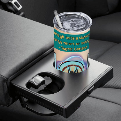 20oz Straight Stainless Steel Tumbler with Straw（Made in USA)
