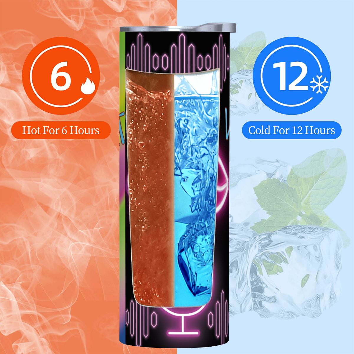 20oz Straight Stainless Steel Tumbler with Straw（Made in USA)