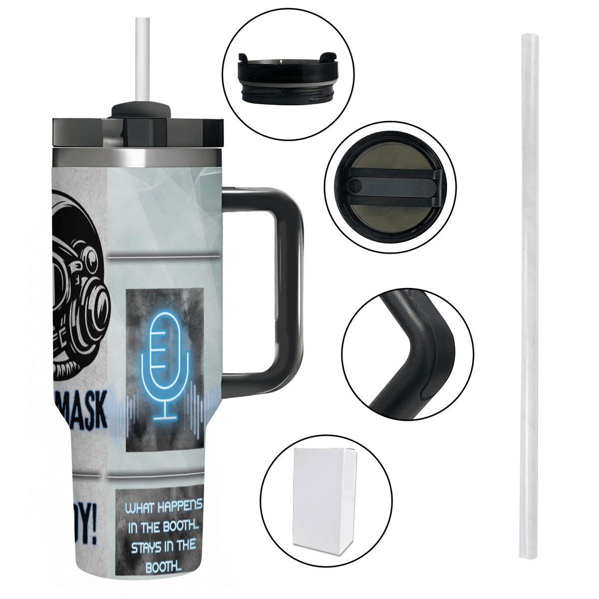 40oz Tumbler with Handle and Straw (Made in USA)