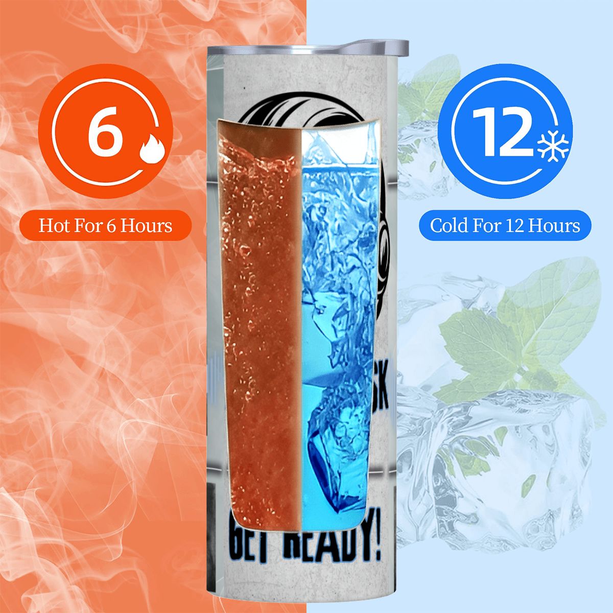 20oz Straight Stainless Steel Tumbler with Straw（Made in USA)