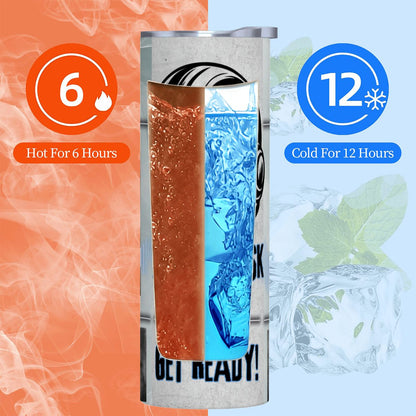 20oz Straight Stainless Steel Tumbler with Straw（Made in USA)