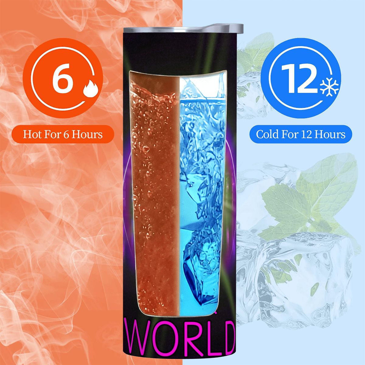 20oz Straight Stainless Steel Tumbler with Straw