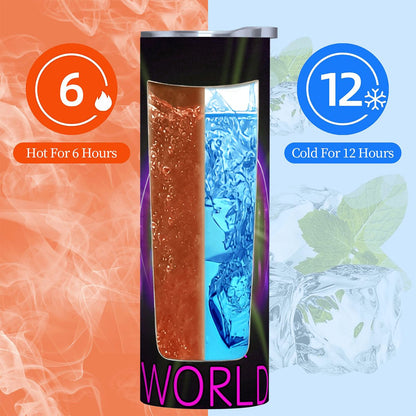 20oz Straight Stainless Steel Tumbler with Straw