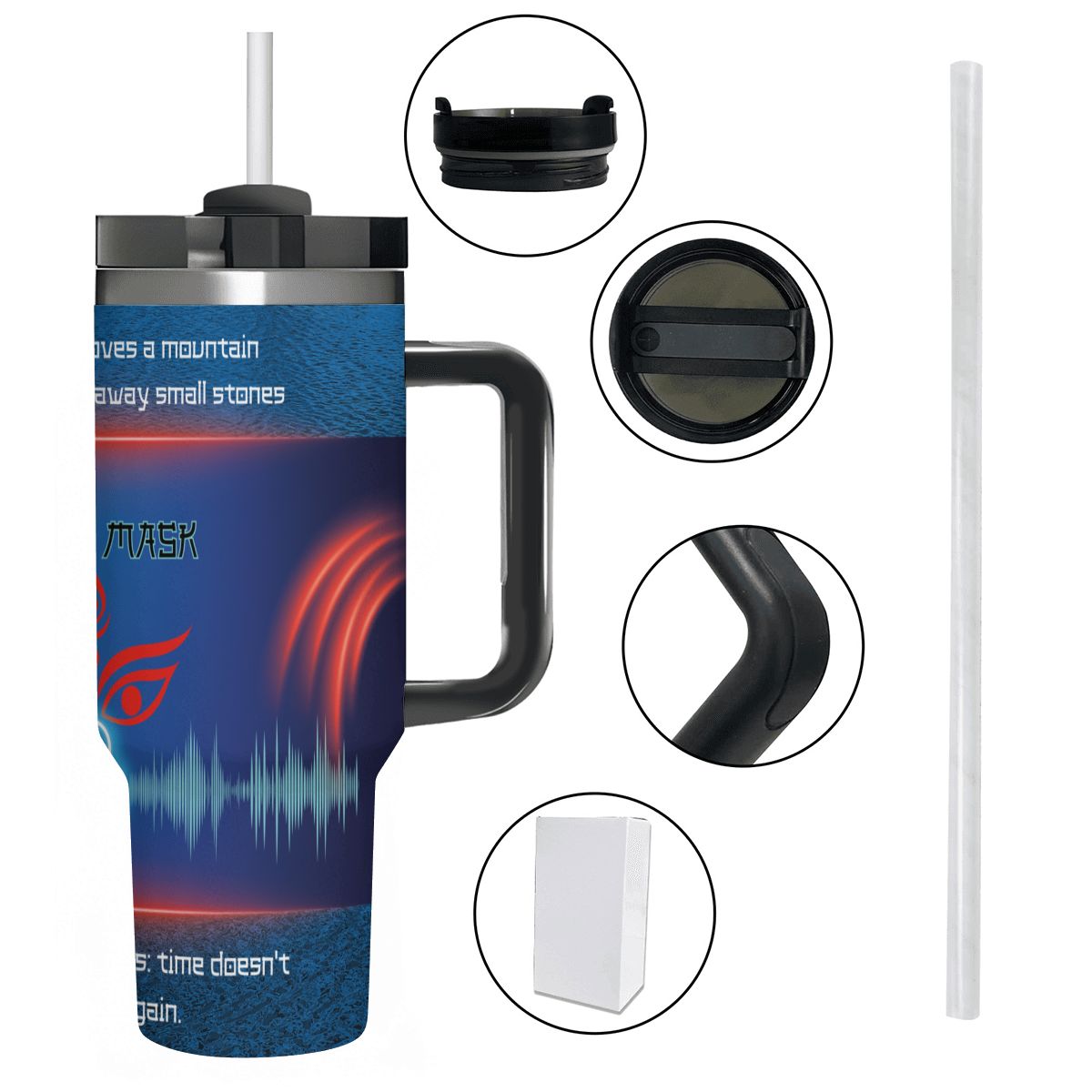 40oz Tumbler with Handle and Straw (Made in USA)