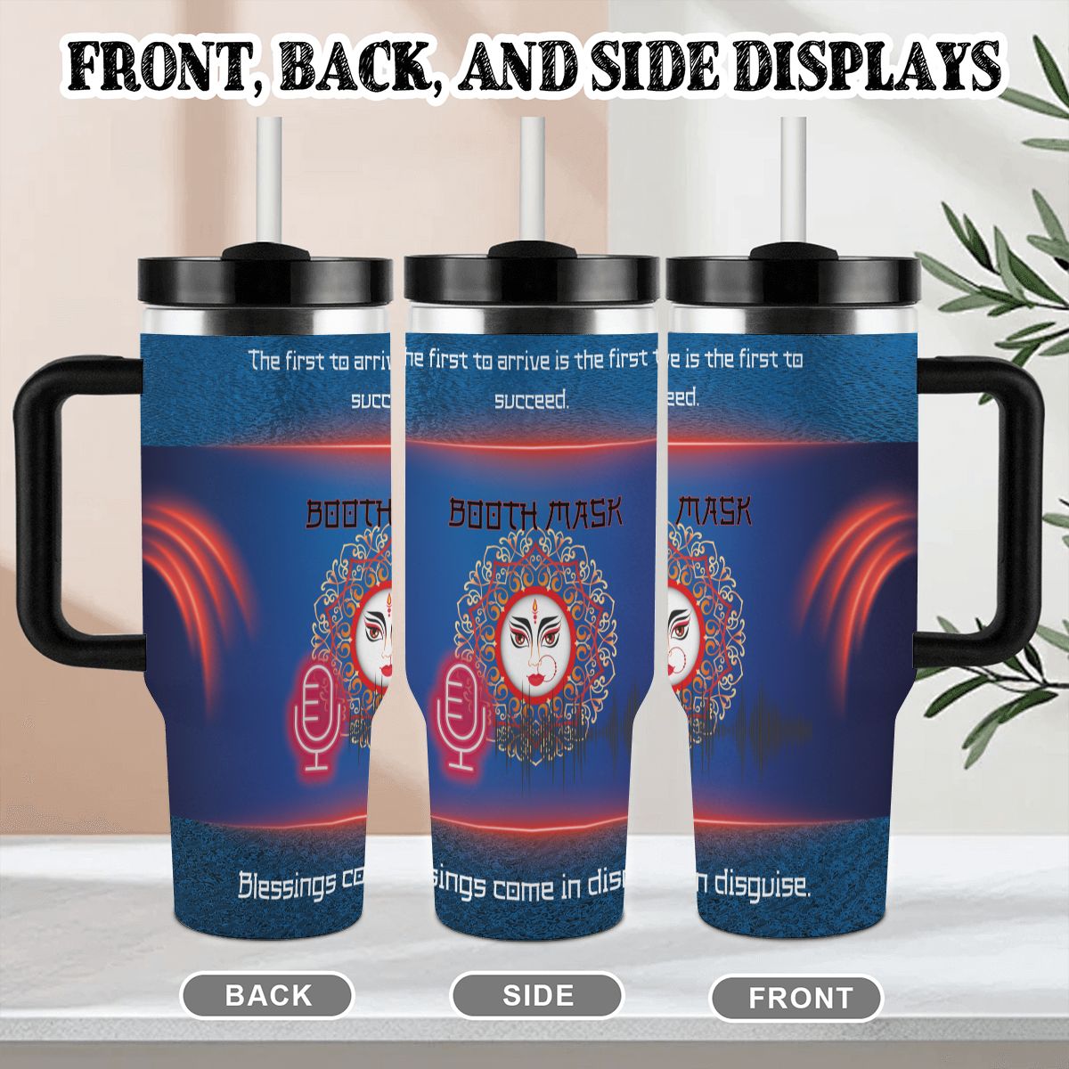 40oz Tumbler with Handle and Straw (Made in USA)