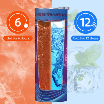20oz Straight Stainless Steel Tumbler with Straw