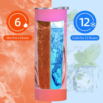 20oz Straight Stainless Steel Tumbler with Straw