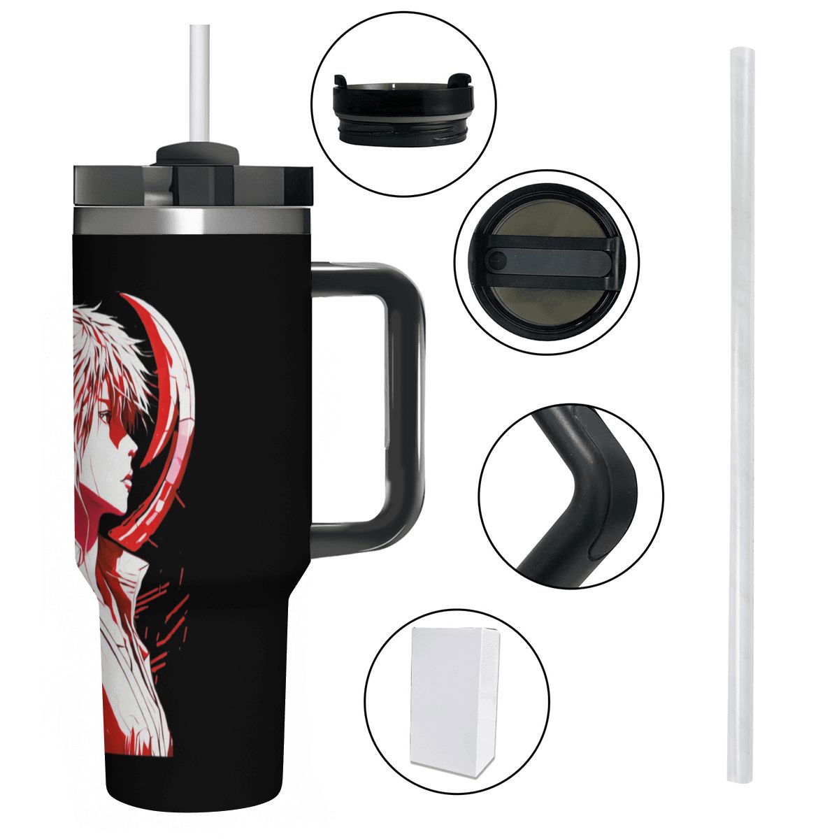 40oz Tumbler with Handle and Straw (Made in USA)