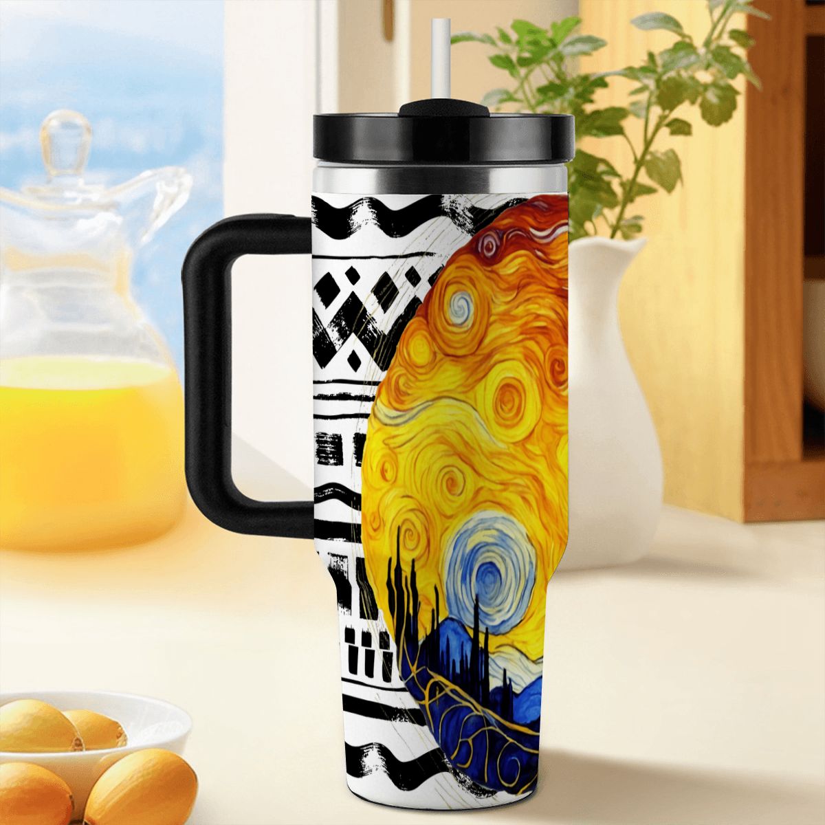 TOTEM MASCOT: JAGUAR: 40oz Tumbler with Handle and Straw