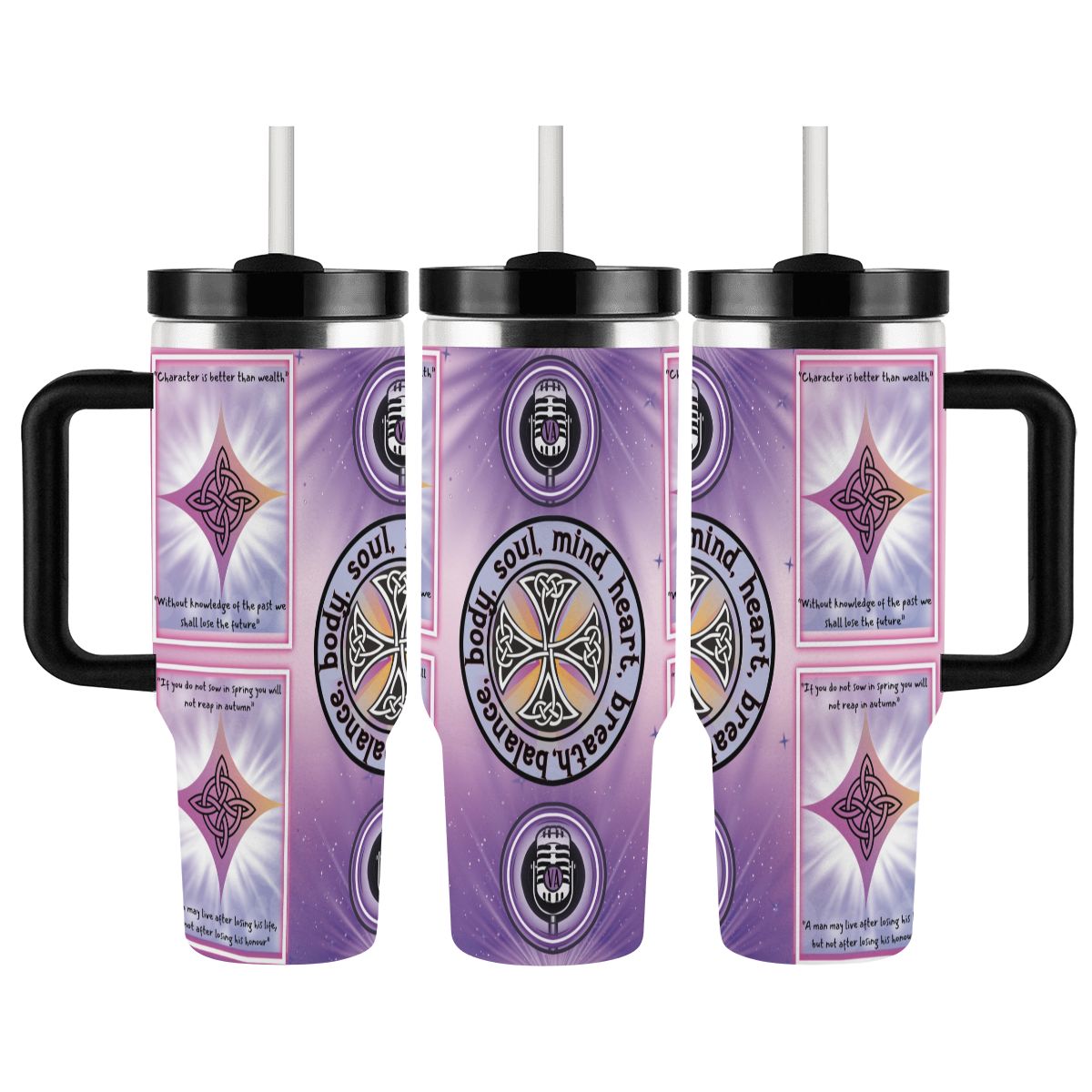 40oz Tumbler with Handle and Straw (Made in USA)
