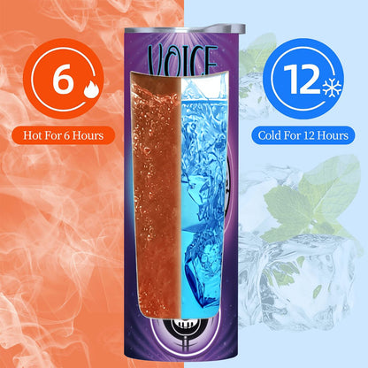 20oz Straight Stainless Steel Tumbler with Straw（Made in USA)