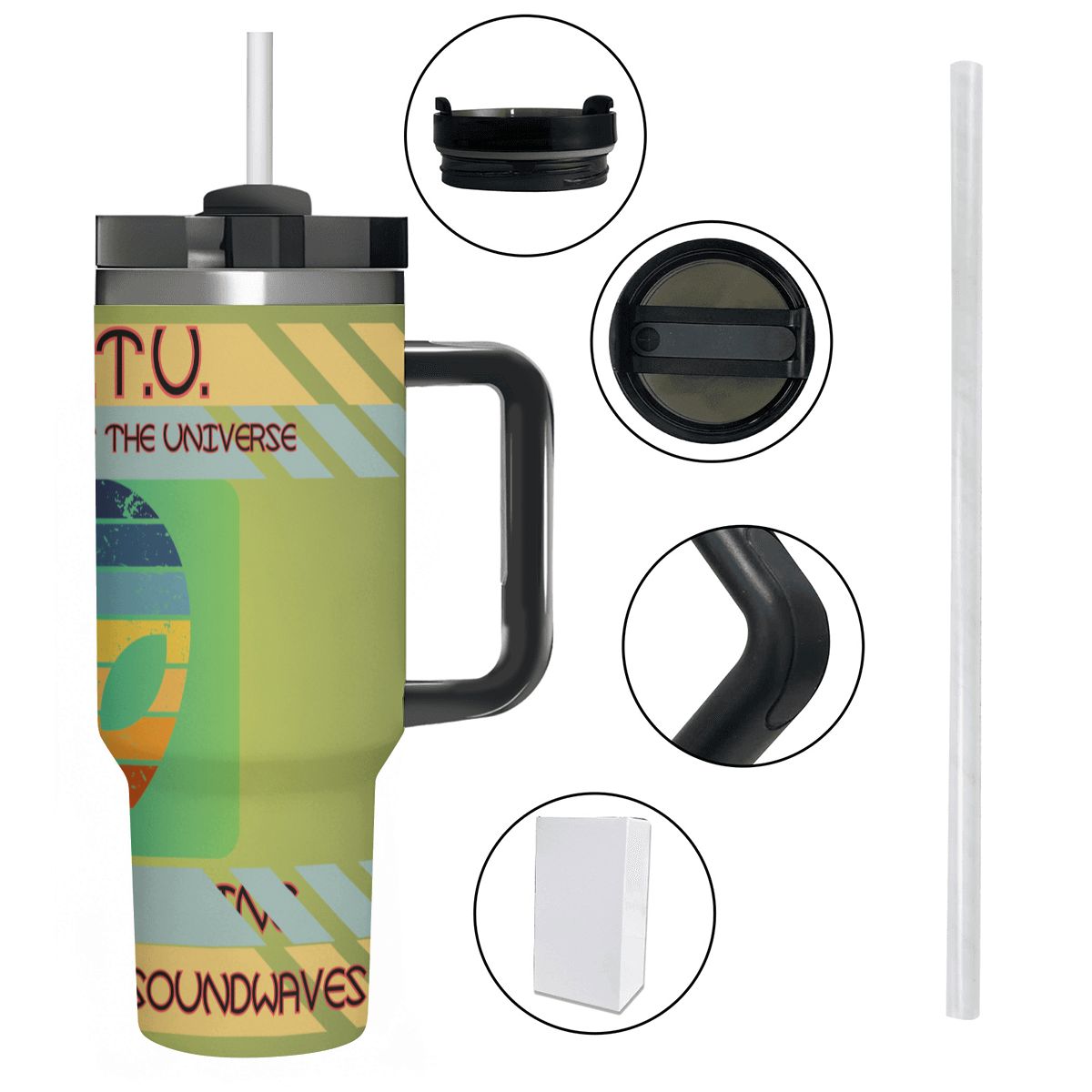 40oz Tumbler with Handle and Straw (Made in USA)