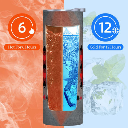 20oz Straight Stainless Steel Tumbler with Straw（Made in USA)