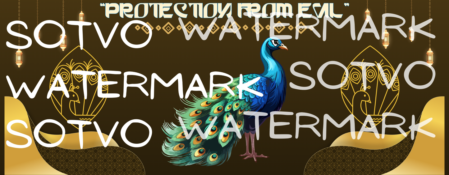 India Peacock "Protection From Evil": Classic Black Glossy Mug