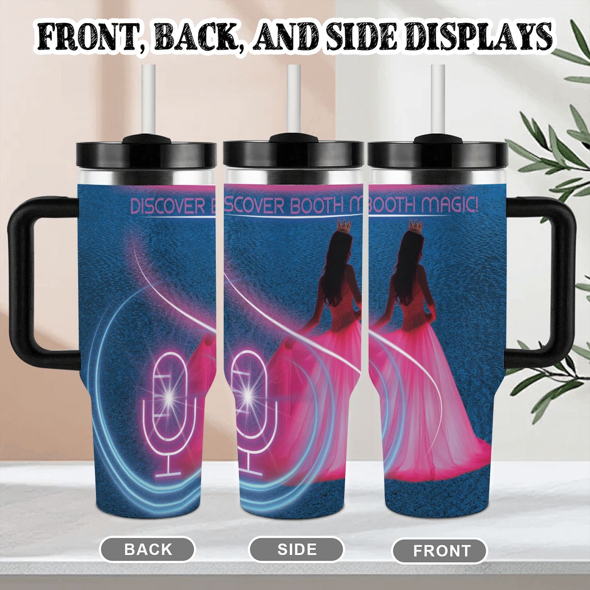 40oz Tumbler with Handle and Straw (Made in USA)