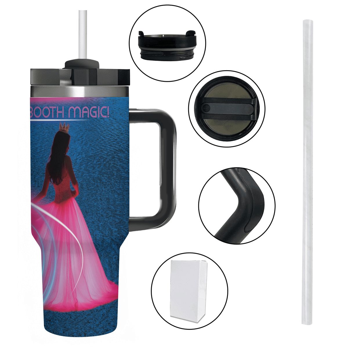 40oz Tumbler with Handle and Straw (Made in USA)