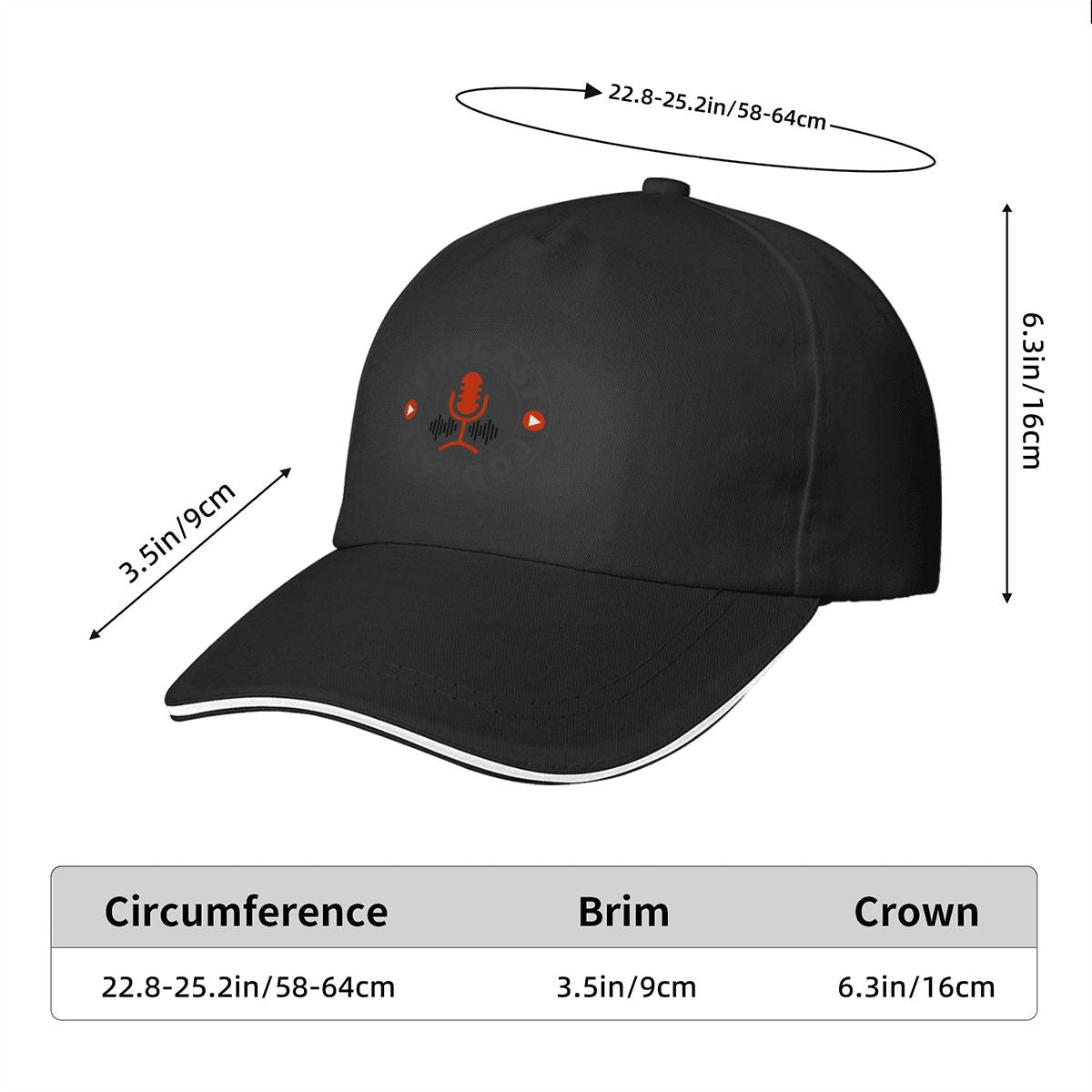 Sandwich Brim Baseball Cap (Made in USA)