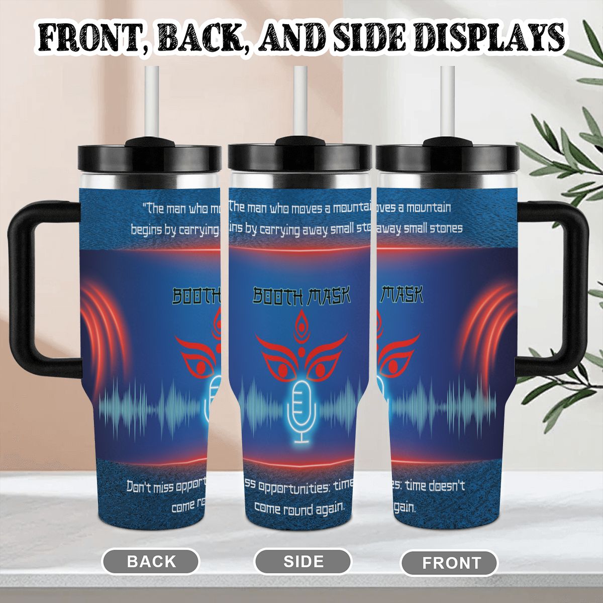 40oz Tumbler with Handle and Straw (Made in USA)
