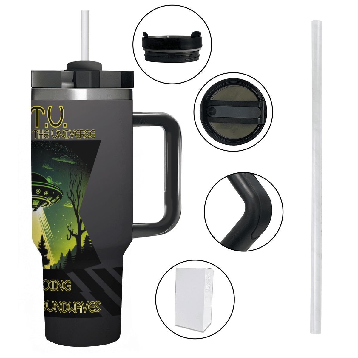 40oz Tumbler with Handle and Straw (Made in USA)
