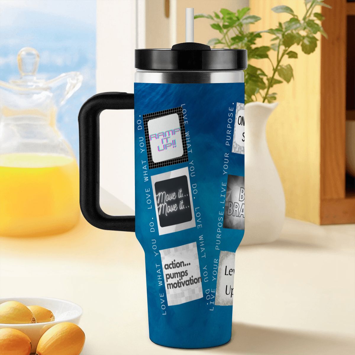 40oz Tumbler with Handle and Straw (Made in USA)