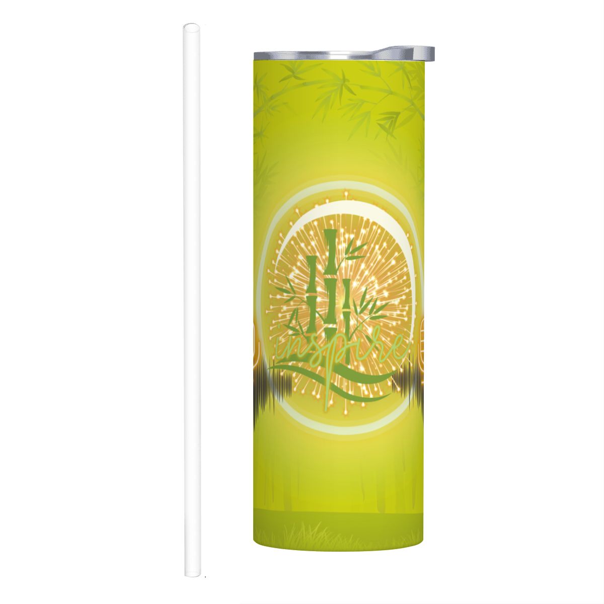 20oz Straight Stainless Steel Tumbler with Straw（Made in USA)
