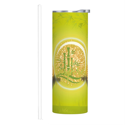 20oz Straight Stainless Steel Tumbler with Straw（Made in USA)