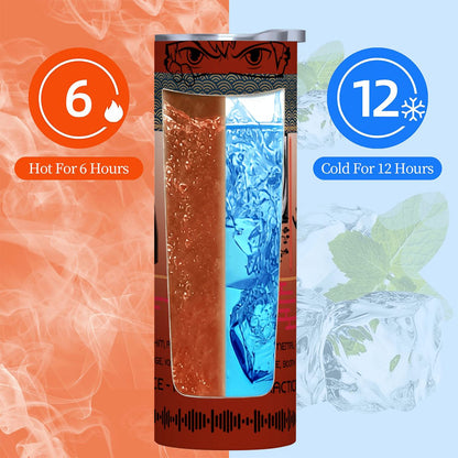20oz Straight Stainless Steel Tumbler with Straw（Made in USA)