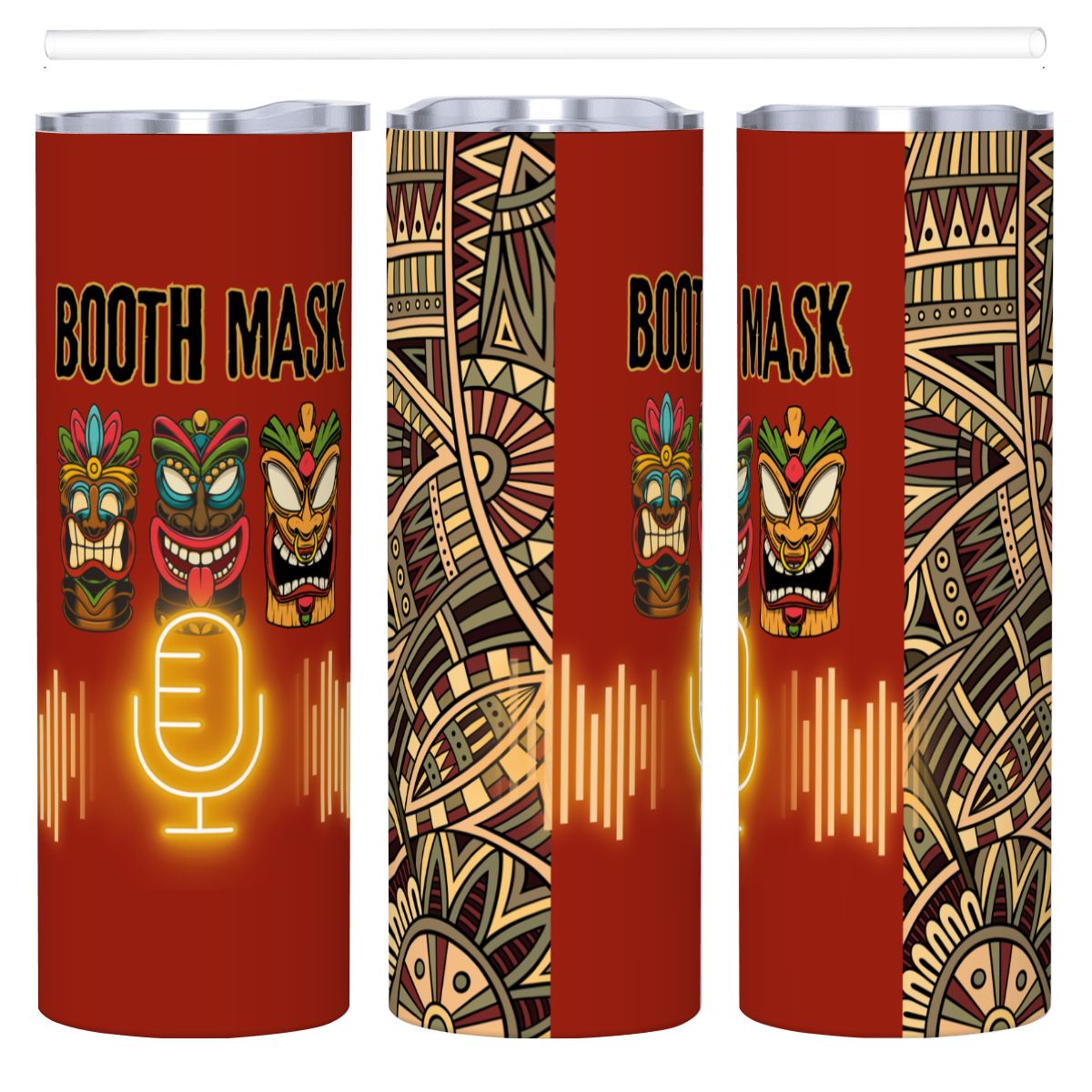 BOOTH MOJO: 20oz Straight Stainless Steel Tumbler with Straw