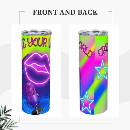 Stay Hydrated In STYLE: 20oz Straight Stainless Steel Tumbler with Straw