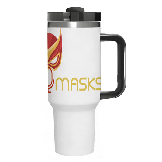 BOOTH MASKS: 40oz Tumbler with Handle and Straw