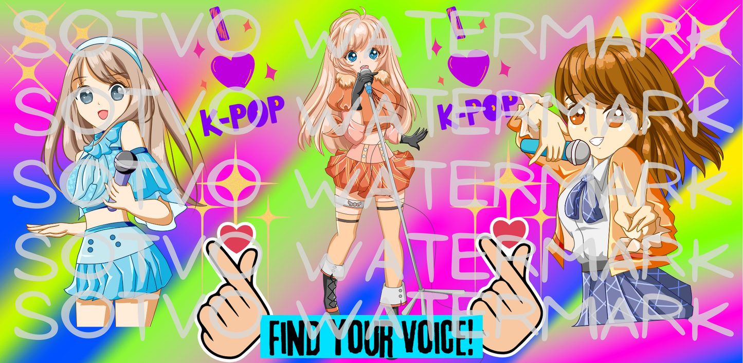 K-POP Anime Voice Actor: Find Your Voice: Insulated Stainless Steel Classic 40oz Travel Mug with Handle