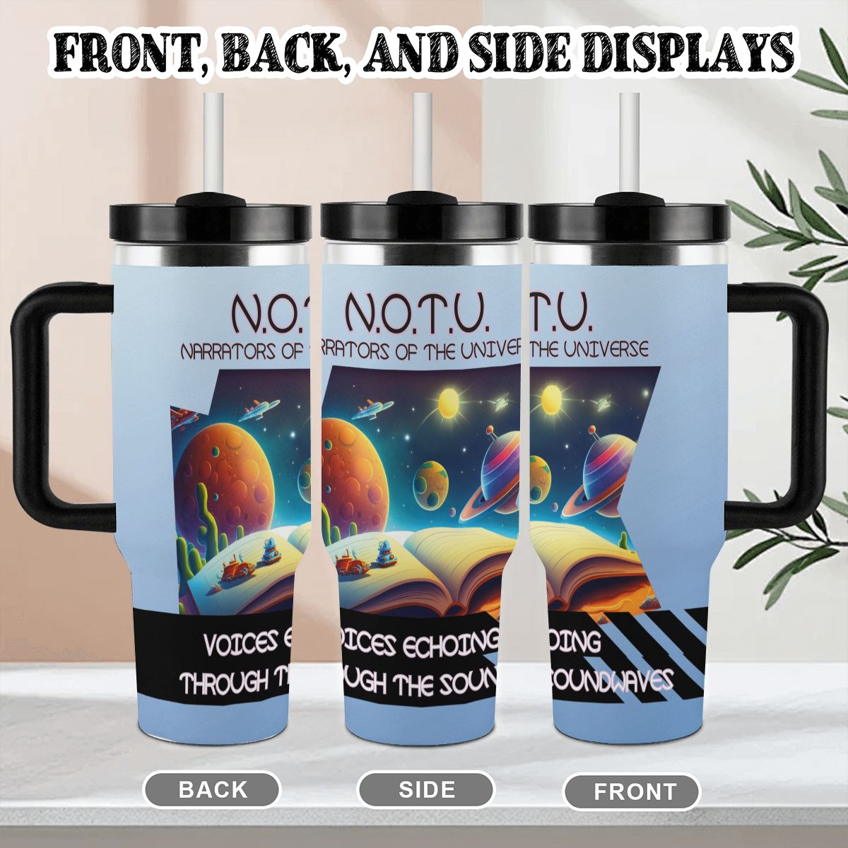 40oz Tumbler with Handle and Straw (Made in USA)