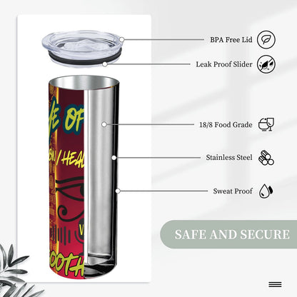 20oz Straight Stainless Steel Tumbler with Straw（Made in USA)