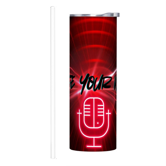 20oz Straight Stainless Steel Tumbler with Straw