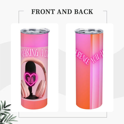 20oz Straight Stainless Steel Tumbler with Straw