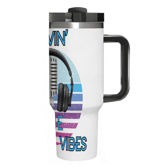Lovin' The Booth Vibes: 40oz Stainless Steel Tumbler with Handle and Straw