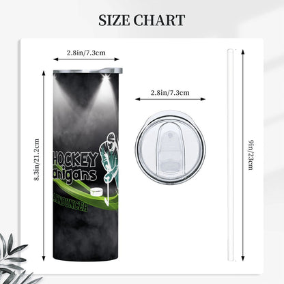 VOICE: HOCKEY STYLE: 20oz Straight Stainless Steel Tumbler with Straw
