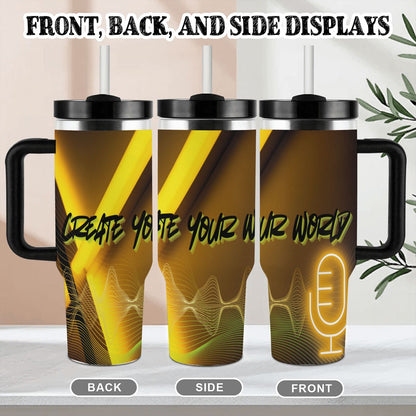 40oz Tumbler with Handle and Straw (Made in USA)