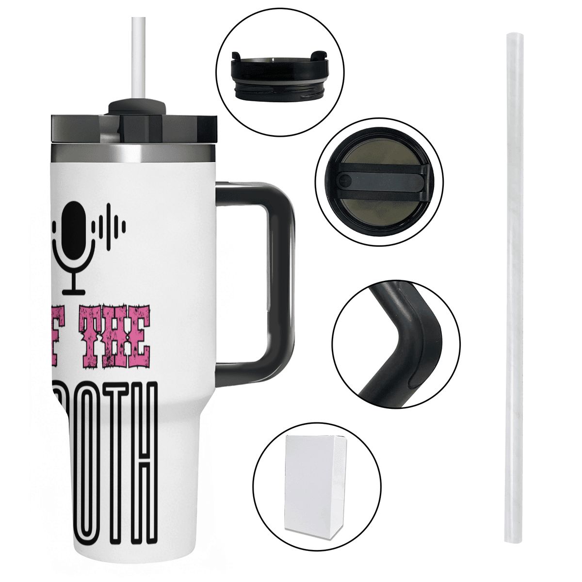 40oz Tumbler with Handle and Straw (Made in USA)