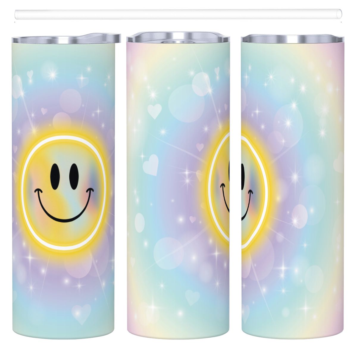 20oz Straight Stainless Steel Tumbler with Straw