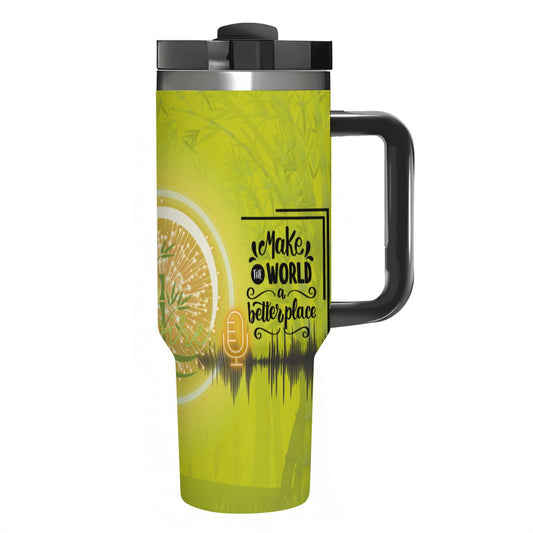 Motivational: BAMBOO STYLE: 40oz Tumbler with Handle and Straw