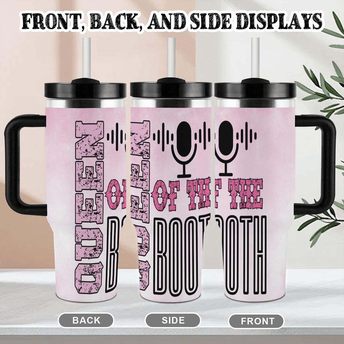 40oz Tumbler with Handle and Straw (Made in USA)