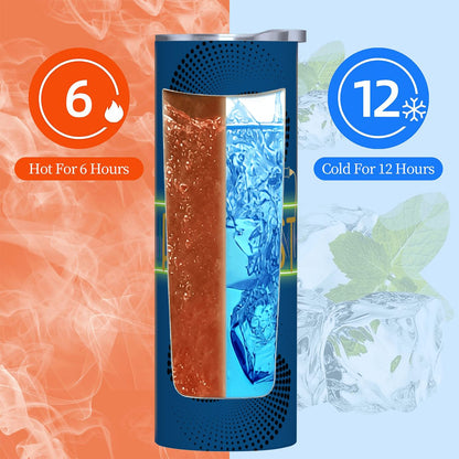 20oz Straight Stainless Steel Tumbler with Straw（Made in USA)