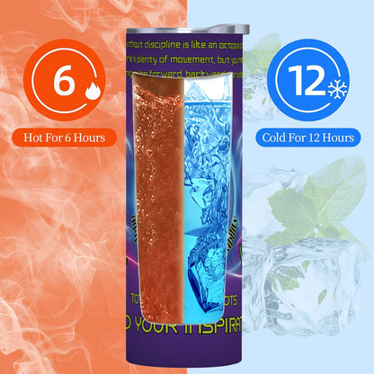 20oz Straight Stainless Steel Tumbler with Straw（Made in USA)