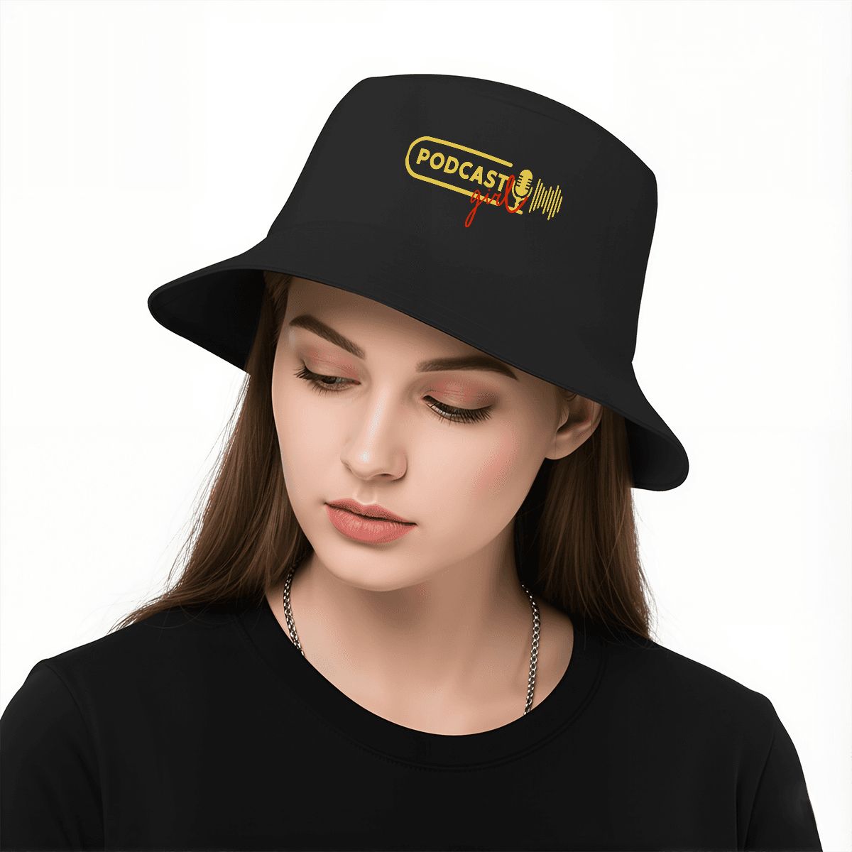 Shout Out to Podcast Girl: Classic Adult Double Layer Bucket Hat