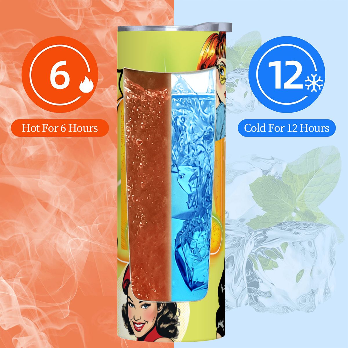 20oz Straight Stainless Steel Tumbler with Straw（Made in USA)