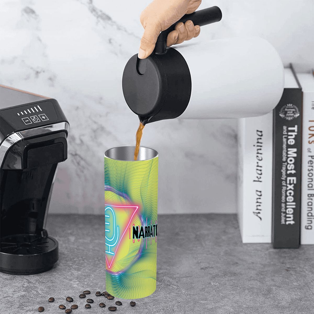 20oz Straight Stainless Steel Tumbler with Straw（Made in USA)